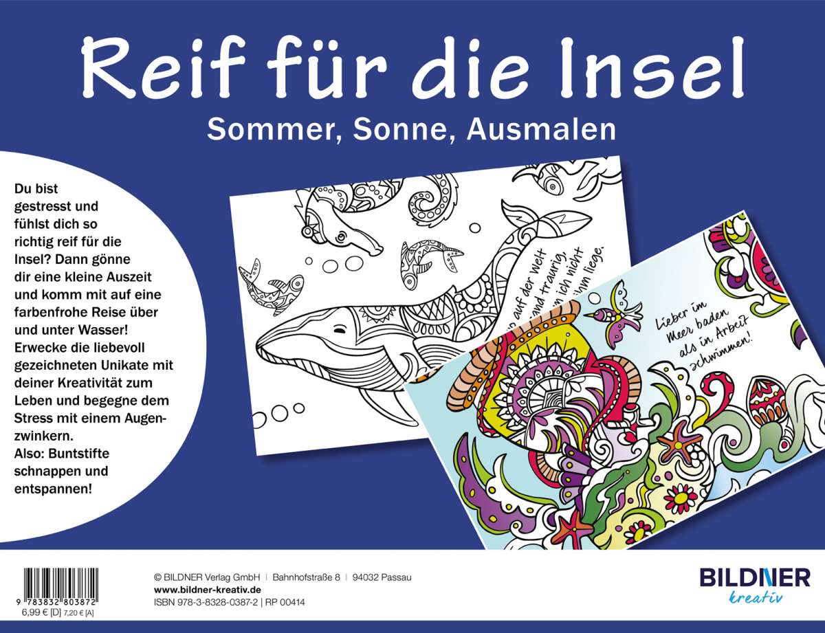 Reif für die Insel   Sommer, Sonne, Ausmalen   BILDNER Verlag GmbH ...